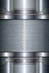 Sticker - Industrial metal texture with a perforated pattern.