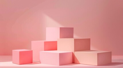 Wall Mural - Pink cubes stacked on top of each other