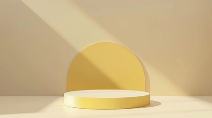 Wall Mural - A yellow square with a curved edge is sitting on a white background