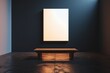 © Anna - Backlit empty gallery panel in a darkened room. Minimalist design concept