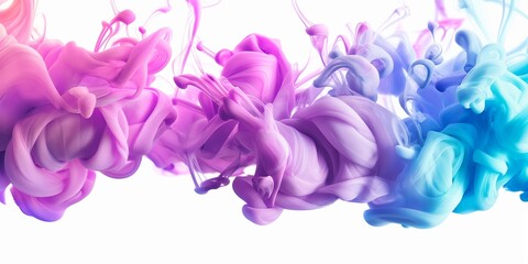 Wall Mural - A colorful, swirling smoke that is made up of different shades of pink, purple, and blue. The smoke appears to be coming from a fire, and it is very dynamic and eye-catching