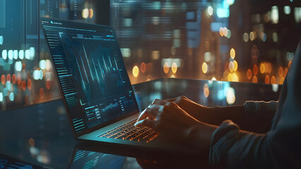 realistic high-resolution photo of laptop, with detailed background