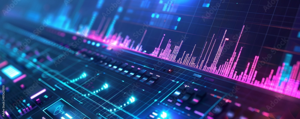 Digital 3D soundboard with interactive elements, 3D background music ...