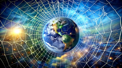 Wall Mural - the web of life: interconnectedness of living things generative ai image