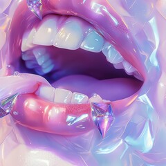 Poster - a mouth with a pink tongue