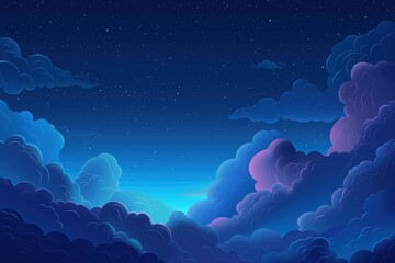 Wall Mural - Drawing of the night sky in clouds