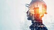 © putri syakilla - Building engineer and building construction with double exposure