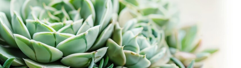 Wall Mural - A close up of a green plant with a leafy appearance. The plant is a succulent and has a unique shape