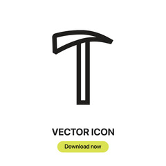 Poster - Pick the Hammer icon vector. Linear-style sign for mobile concept and web design. Pick Hammer symbol illustration. Pixel vector graphics - Vector.