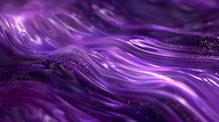 Wall Mural - Purple Abstract Fluid Waves with Sparkles