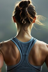 Sticker - A woman with braided hair is wearing a black and white shirt and is standing in the rain