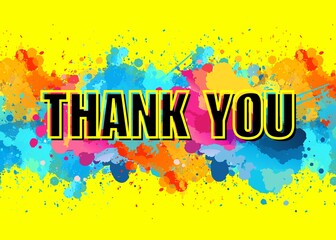 Canvas Print - background with splashes thank you banner