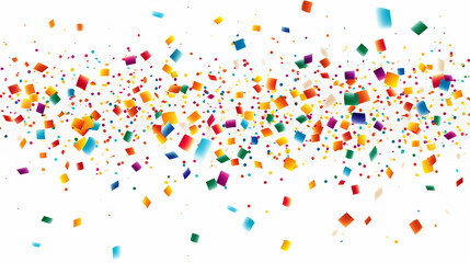 Colorful Confetti and Ribbons on Transparent Background