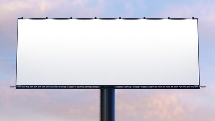 Outdoor large electronic billboard on city sky background for advertising