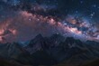 © anzodesign - A captivating night sky above the majestic mountains of the milky way