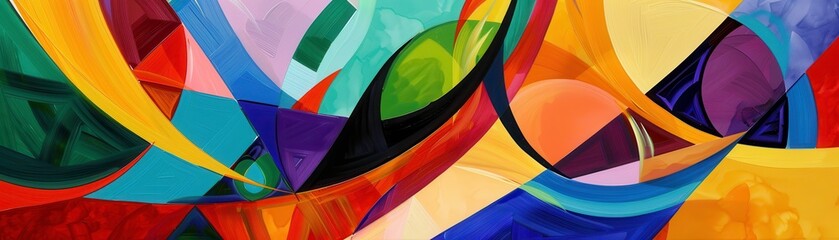Wall Mural - vibrant abstract composition featuring bold colors and dynamic shapes, perfect for artistic projects