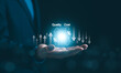 © Supatman - Quality increase and cost optimization for products or services to improve efficiency. Businessman with quality control growth graph and cost reduction, Effective business, Efficient Risk, Cost report