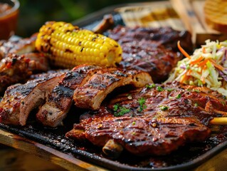 Canvas Print - grilled pork ribs