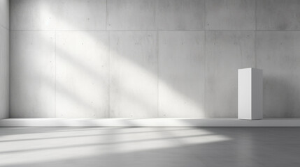 Wall Mural - Concrete wall with soft light and modern bench