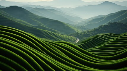 Sticker - green rice terraces