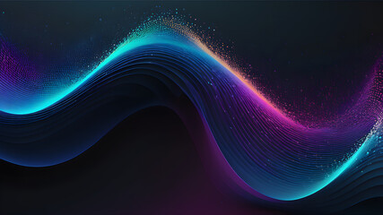 Abstract gradient wave of particles. Big data. Digital background. Futuristic vector illustration. Generative AI