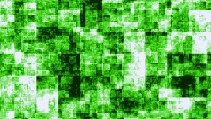 Wall Mural - Abstract green small square seamless looped animation, digital background