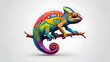 © Tark - Colorful chameleon logo design on white background. Generative AI
