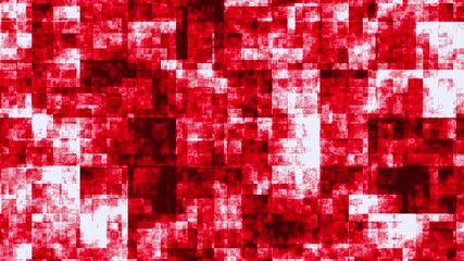 Wall Mural - Red abstract small square seamless looped animation, digital background