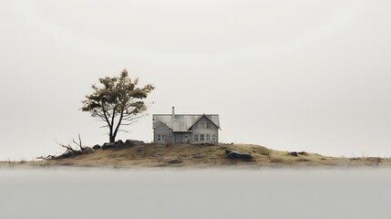 Sticker - Surreal Landscape with Floating Island