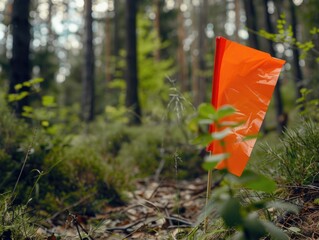 Sticker - Orange Flag in Forest