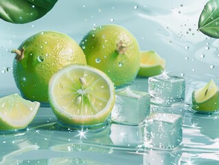 Canvas Print - lime and ice