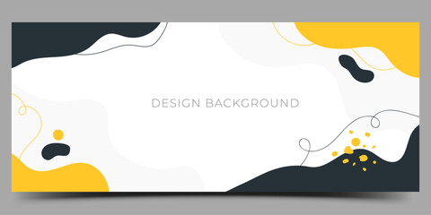 abstract background with wavy yellow element and line banner design