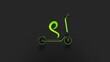 © TGIF - Minimalistic logo design for a black and neon green electric scooter brand.
