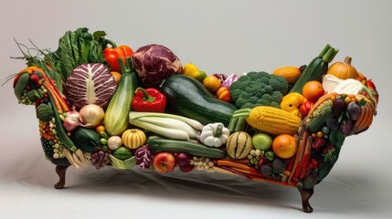 Canvas Print - basket with vegetables