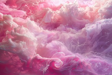 Poster - Abstract, dreamy blend of pink and white hues creating a soft backdrop with a fluid texture