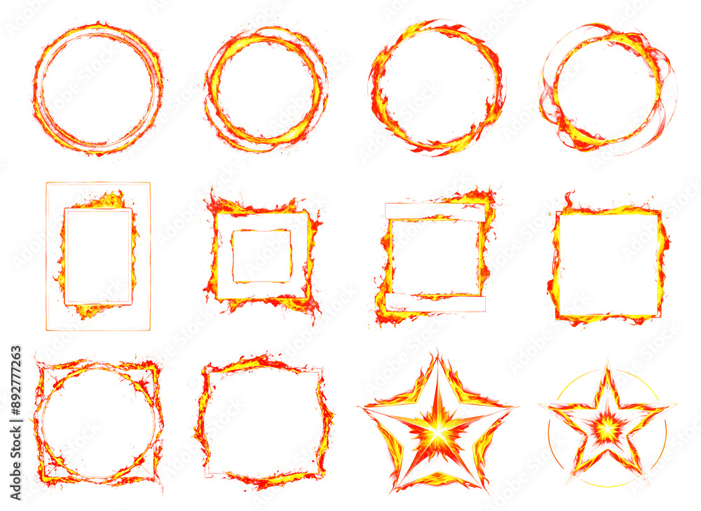 Transparent Fire Square fire circle, fire square, fire star, fire square round overlay ...