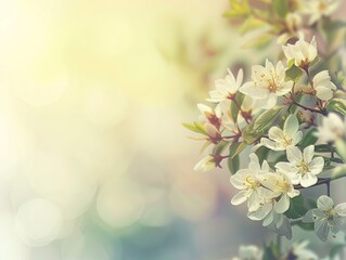 Blooming White Flowers: A Serene Springtime Canvas Perfect for Easter Celebrations