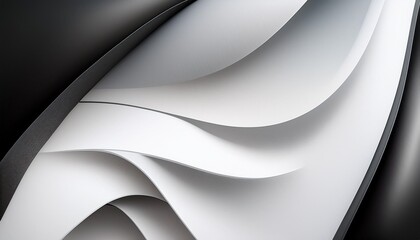 Wall Mural - white black and gray abstract curved background