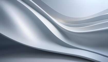 Wall Mural - 3d render with light gray curved surface