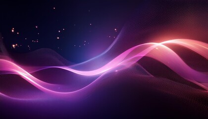 Wall Mural - abstract purple and pink wave background with starry lights cosmic elements