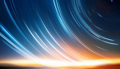 Wall Mural - abstract blur of light trals star orbit on sky for background