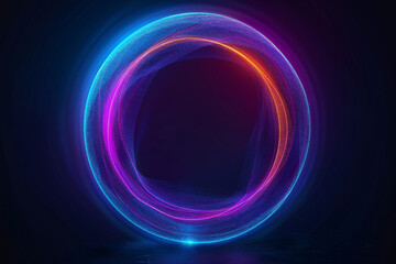 Wall Mural - creative digital tech circle on dark background. big data and technology concept. 3d rendering.