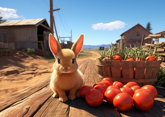 Wall Mural - rabbit in the garden