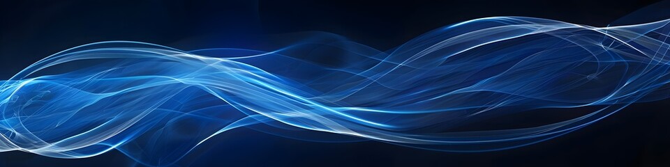 Wall Mural - Abstract background featuring blue glowing lines in a continuous infinity pattern, symbolizing perpetual motion