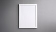 © Mireya - white blank poster with frame mock up on grey wall generative ai