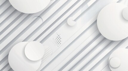 Poster - modern design stripes background in abstract white and gray colors featuring geometric round shapes 