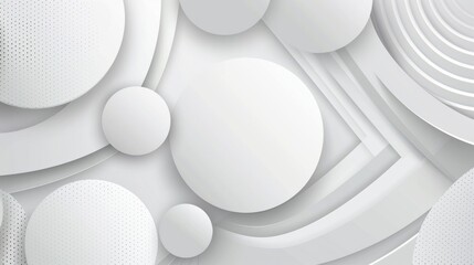 Poster - modern design stripes background in abstract white and gray colors featuring geometric round shapes 