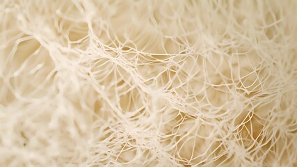 Wall Mural - In this macro shot the individual fibers of a loofah are visible creating a pattern reminiscent of a spider web.