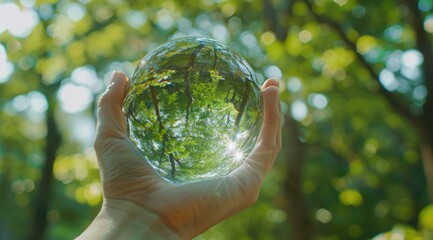 Sticker - Crystal Ball Reflecting Sunlit Foliage