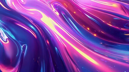 Wall Mural - Abstract background with purple and pink liquid. Smooth, shiny, gradient, futuristic design with flowing, wavy shapes. Modern, vibrant, trendy.